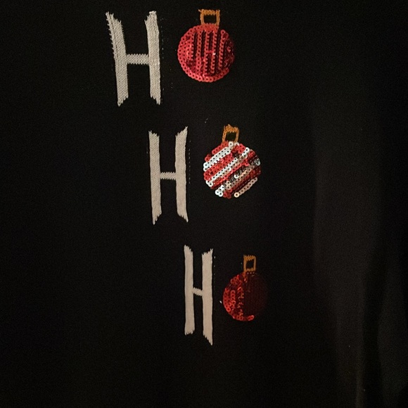 Hohoho sparkley black Christmas sweater in size large - Picture 2 of 5
